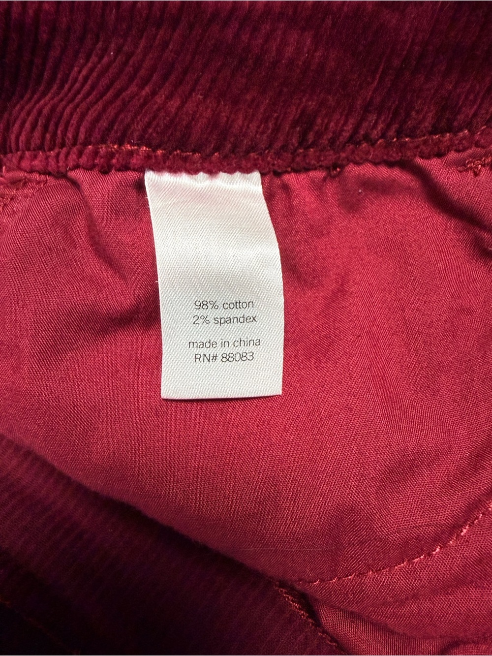 SO Burgundy Corduroy Mini Skirt Size 9/29W Stretch Cotton Y2K - Picture 9 of 10